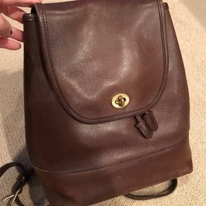 Coach leather backpack bag
